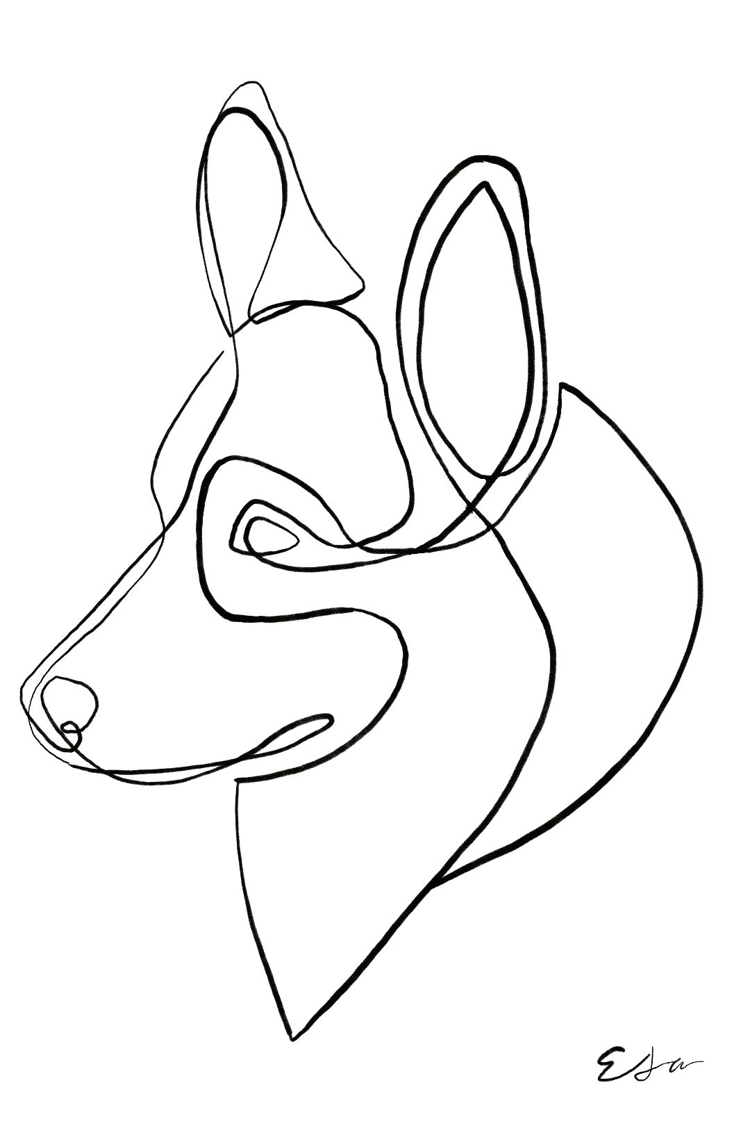 Corgi Line Art